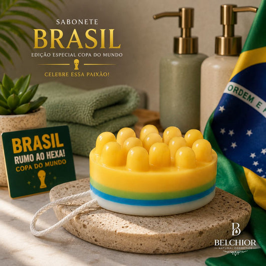 Sabonete Massageador Brasil 140g – Edição Limitada Copa do Mundo