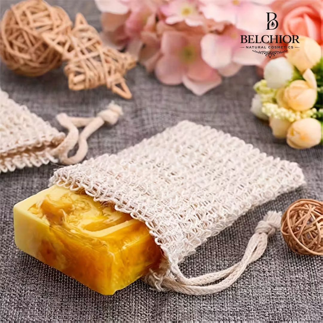 Bolsa de sisal esfoliante para sabonete