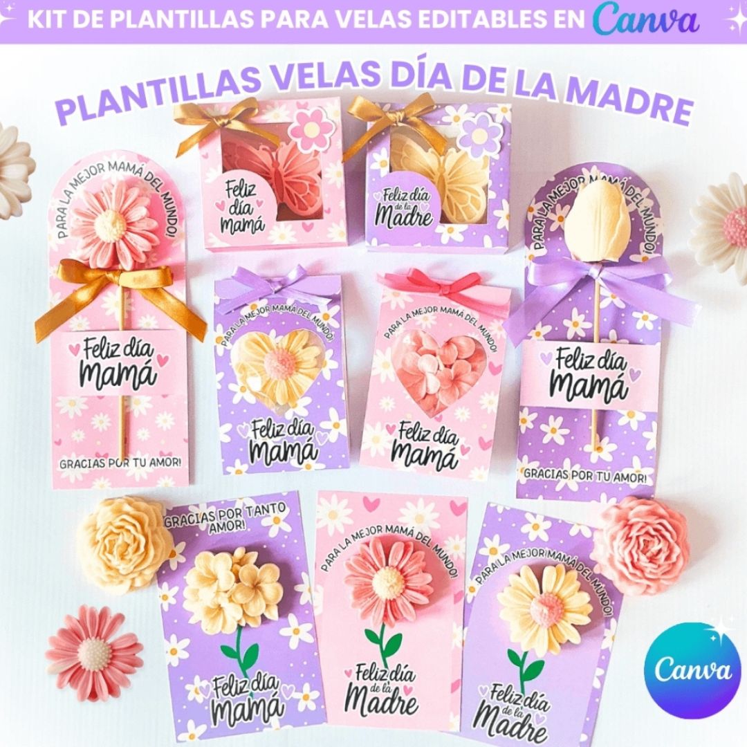Templates Dia das Mães para Velas Artesanais