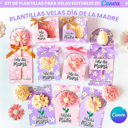 Templates Dia das Mães para Velas Artesanais