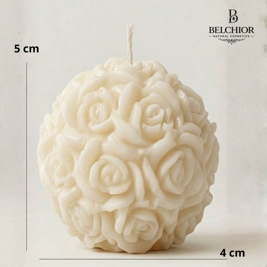 Vela Decorativa Esfera de Rosas Artesanal