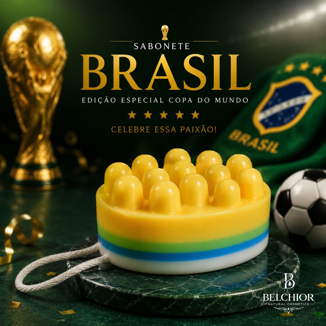 Sabonete Massageador Brasil 140g – Edição Limitada Copa do Mundo