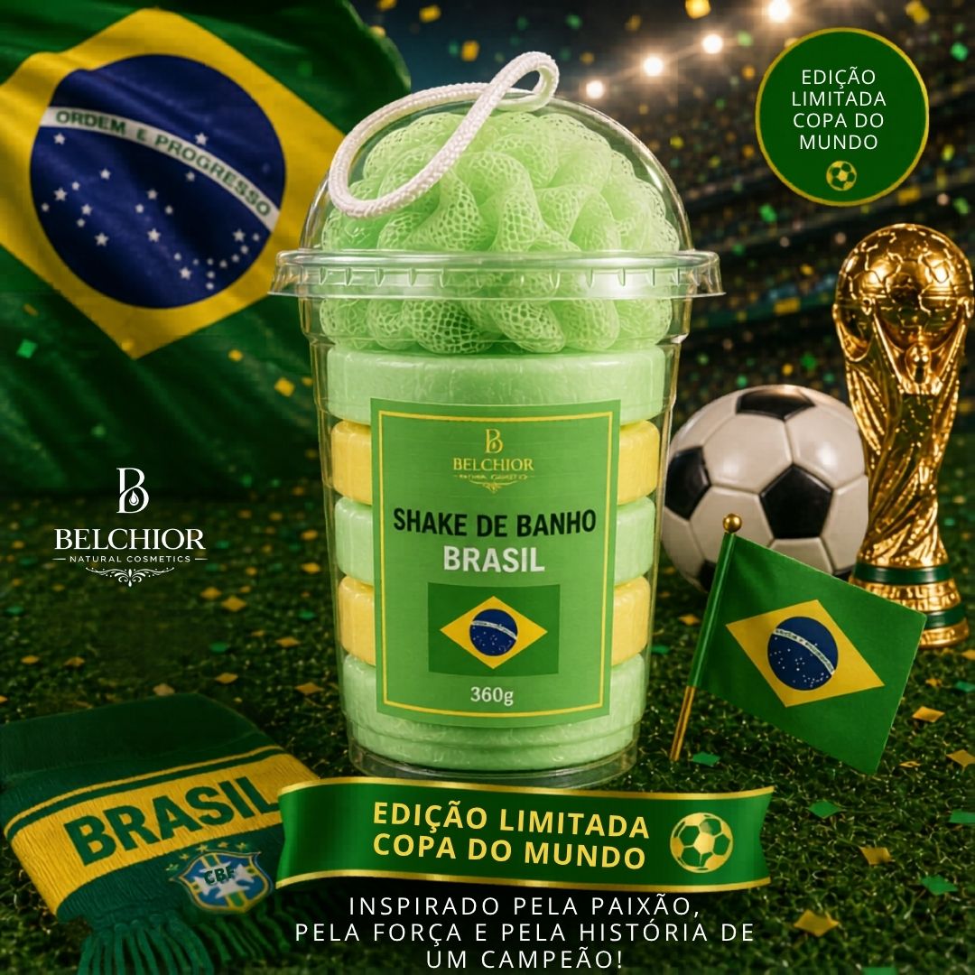 Kit Shake de Banho Brasil 360 g – Edição Limitada Copa do Mundo