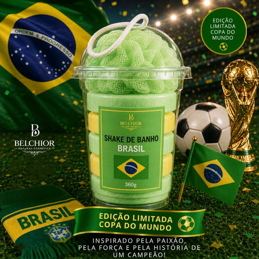 Kit Shake de Banho Brasil 360 g – Edição Limitada Copa do Mundo