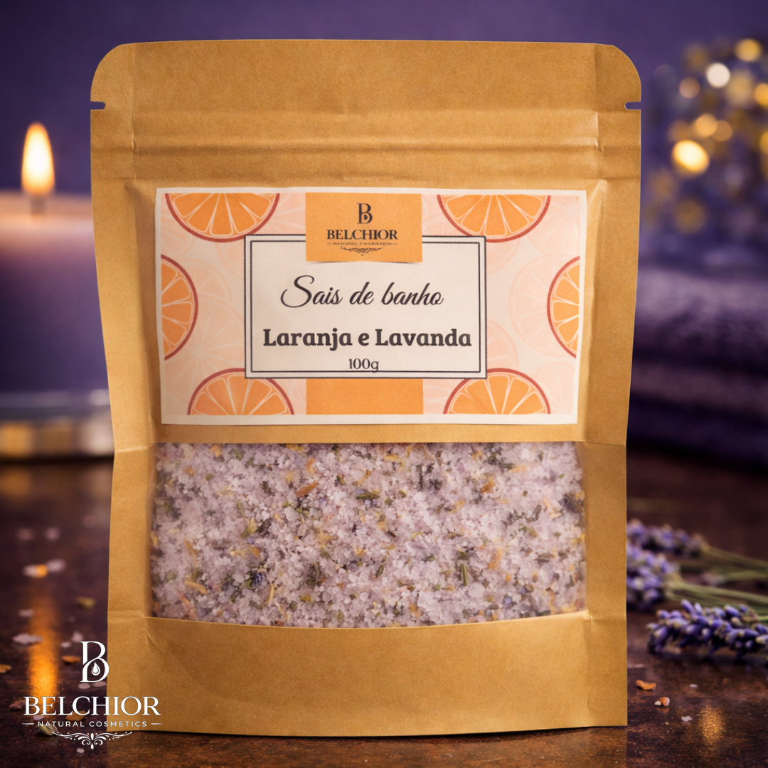 Sais de Banho Laranja e Lavanda -100g