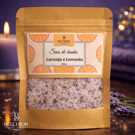 Sais de Banho Laranja e Lavanda -100g
