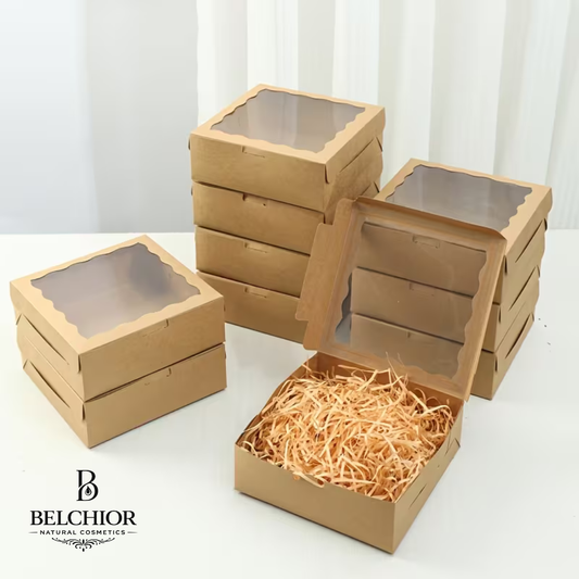 Caixa Presente Marrom 17.8cm x 17.8cm x 6.3 cm